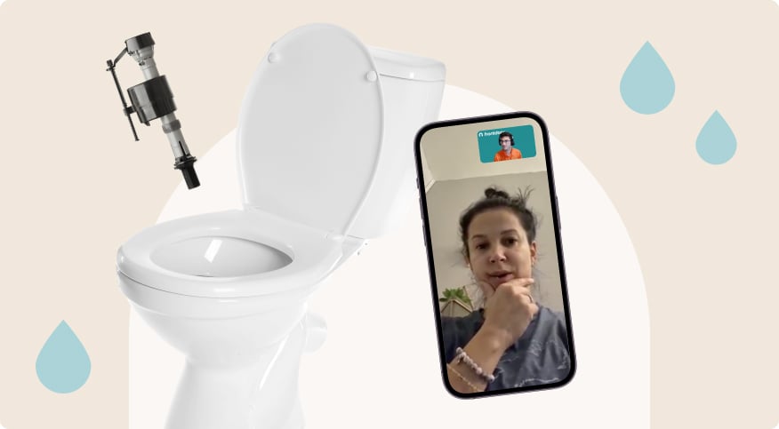 toilet and person in phone