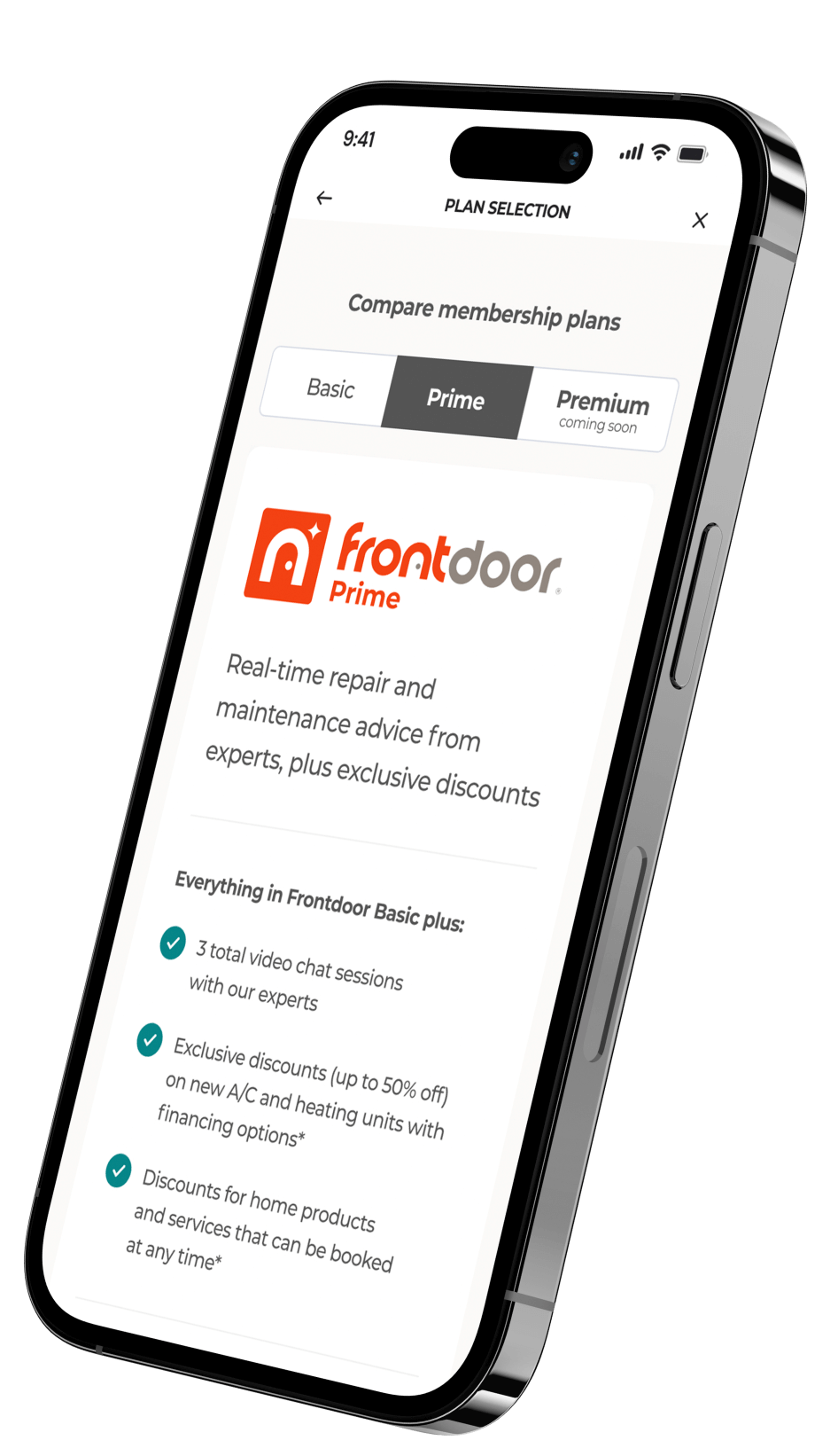 Frontdoor app on mobile phone