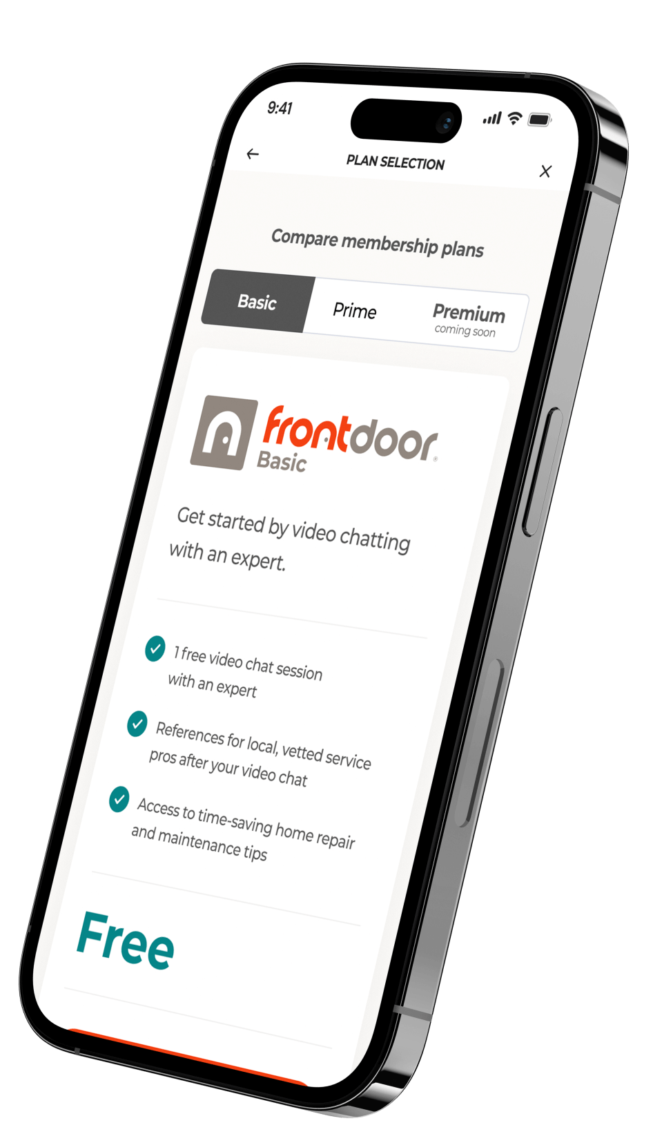 Frontdoor app on mobile phone