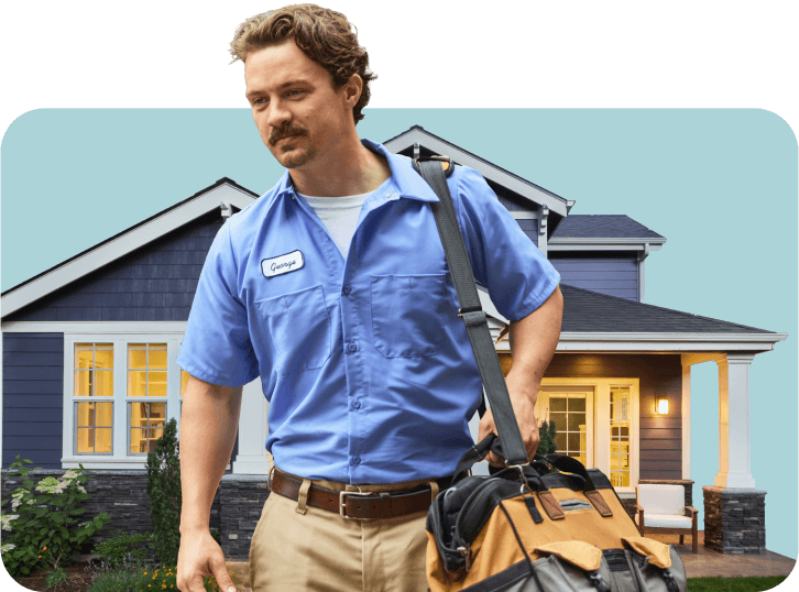 A Frontdoor Contractor proudly leaving a job site.